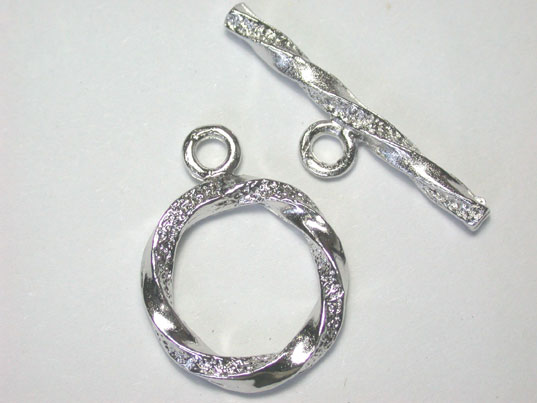 Round Twist Toggle Clasp 925 Sterling Silver