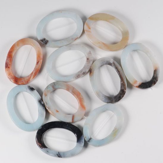 30x40mm AMAZONITE GEMSTONE OVAL DONUT Loose Beads 16 inches