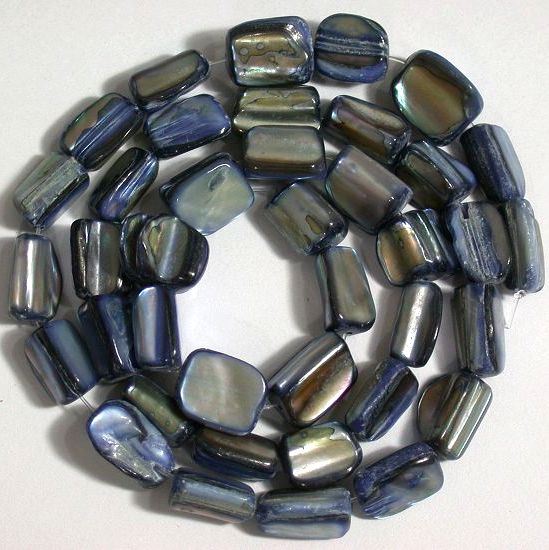 7x8mm FINE BLUE MOP SHELL BAROQUE CUBE Loose Beads