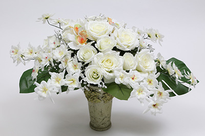 38cm Mixed Rose/Orchid/Encolia/Foamed Gypsothilia Bush X 31