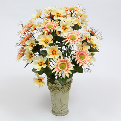 55cm Mixed Gerbera/Cosmos/Foamed Gypsothilia Bush X 24