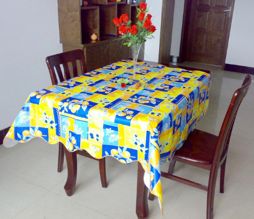 Peva Laminated Flannel Table Cloth