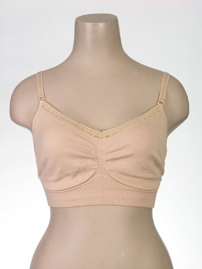 seam free maternity support bra with lace trim