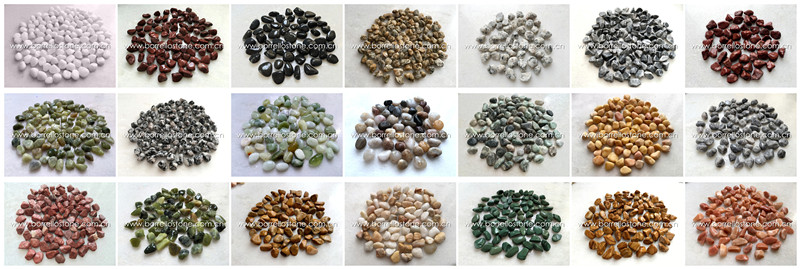 Natural color tumbled pebble and cobble stone