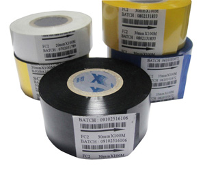 Black 30mm*100m Hot Stamping Foil To Print Batch-number For Food Packaging Bags