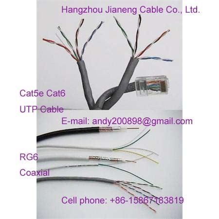 Cable Coaxial Rg6 Rg11 Rg59, Cat5e Cat6 Cable Lan, Optical Cable, Alarm Cable