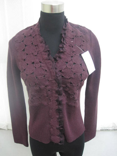 12GG cardigan with crochet