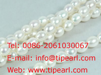 Wholesale 6-7mm Natural White Freshwater Rice Pearl Strand