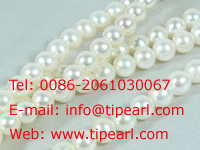 7-8mm Natural White Freshwater Round Pearl Strand