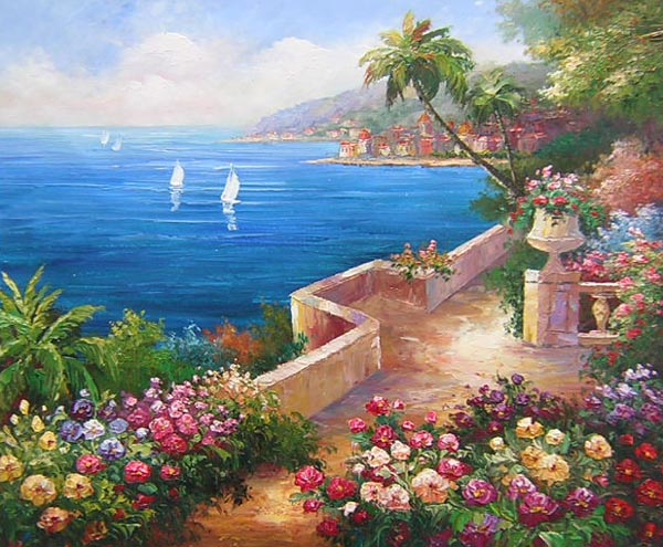 Seashore Resorts Oil Painting Hs0029