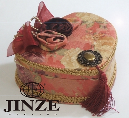 Heart-shaped Fabric Jewellery Boxes