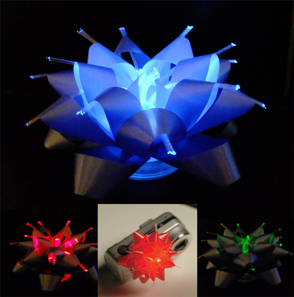 Illuminated Gift Bow - Led And Optical Fiber