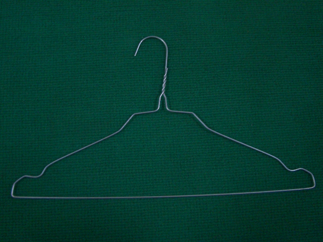 Silver Shirt Hanger With Nocked