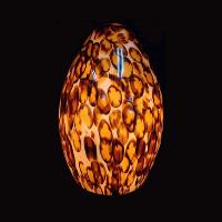 Handblown Glass/bean Glass/colored/frit Glass Lamp Shade Hbn7797