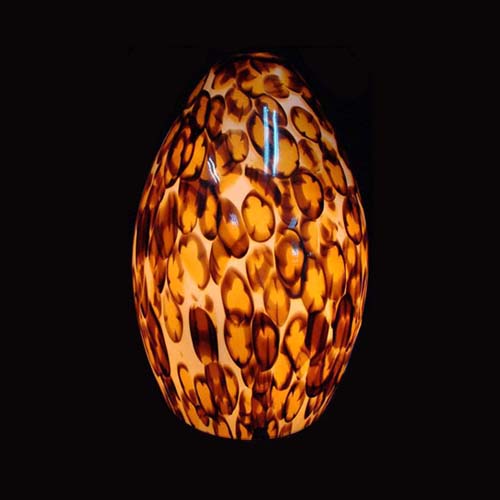 Handblown Glass/bean Glass/colored/frit Glass Lamp Shade Hbn7797