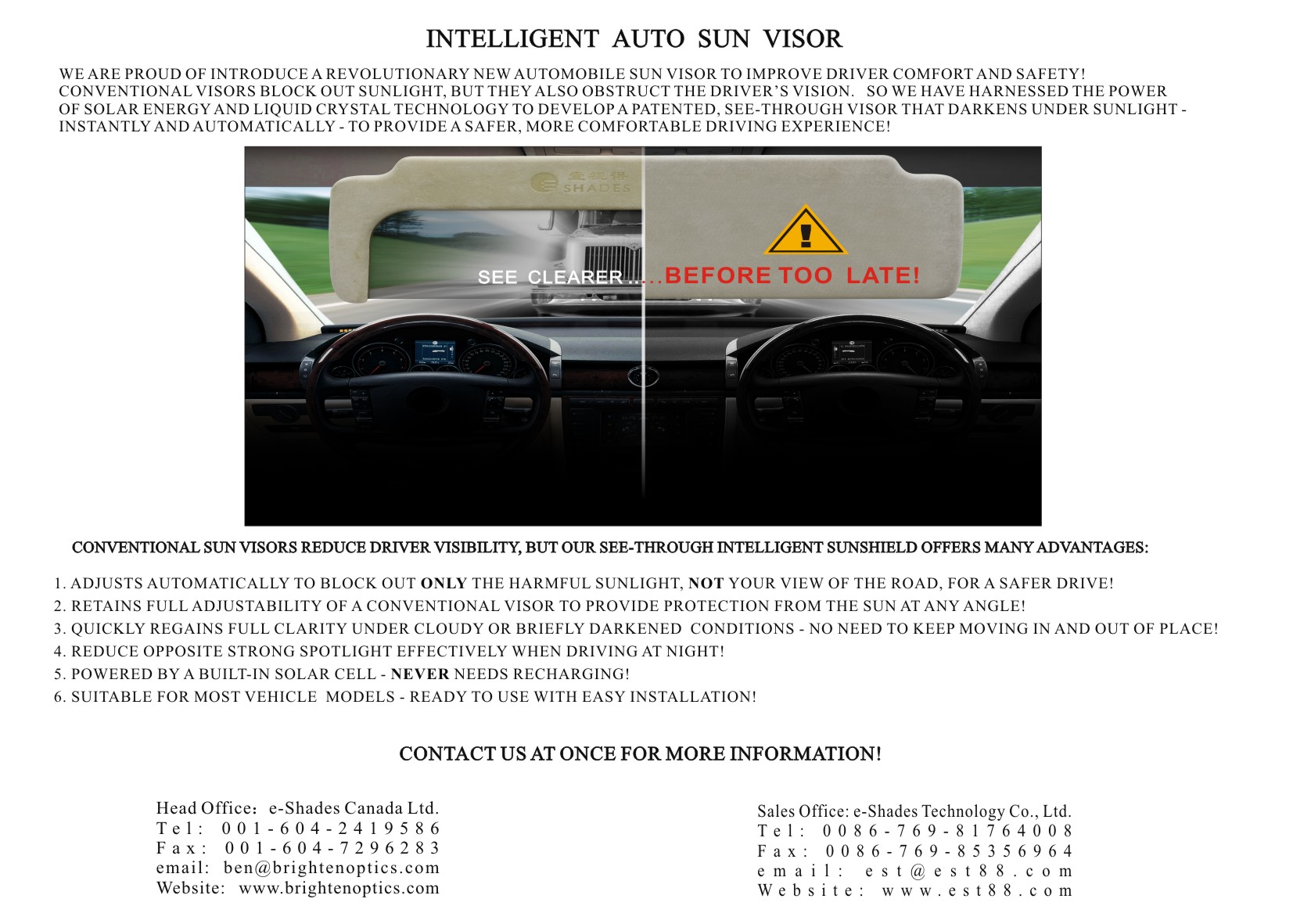 Intelligent Auto Sun Visor
