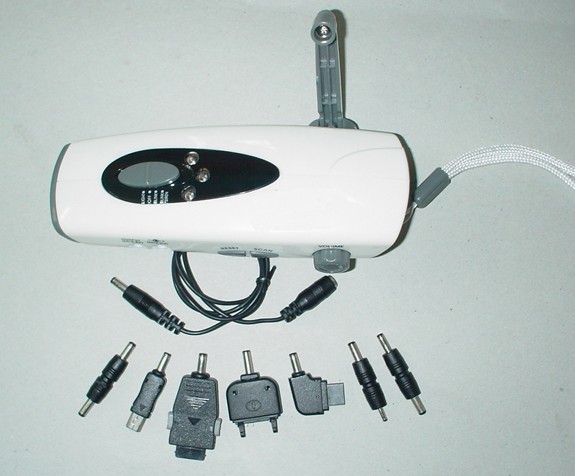 Crank Dynamo Led Flashlight With Fm Radio And Phone Charger