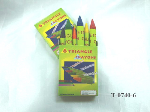6 Pcs Triangle Color Crayon