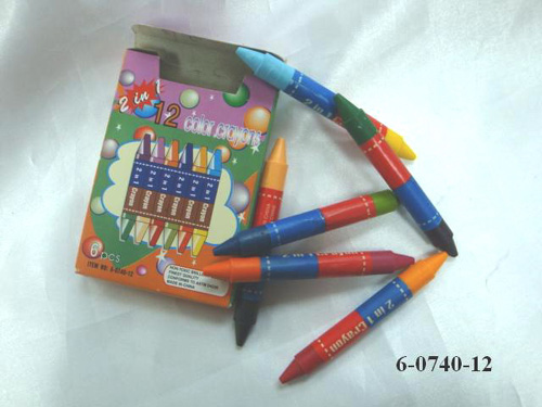6 Pcs 2-in-1 Color Crayon