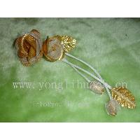 Golden Floral Rose With Stem