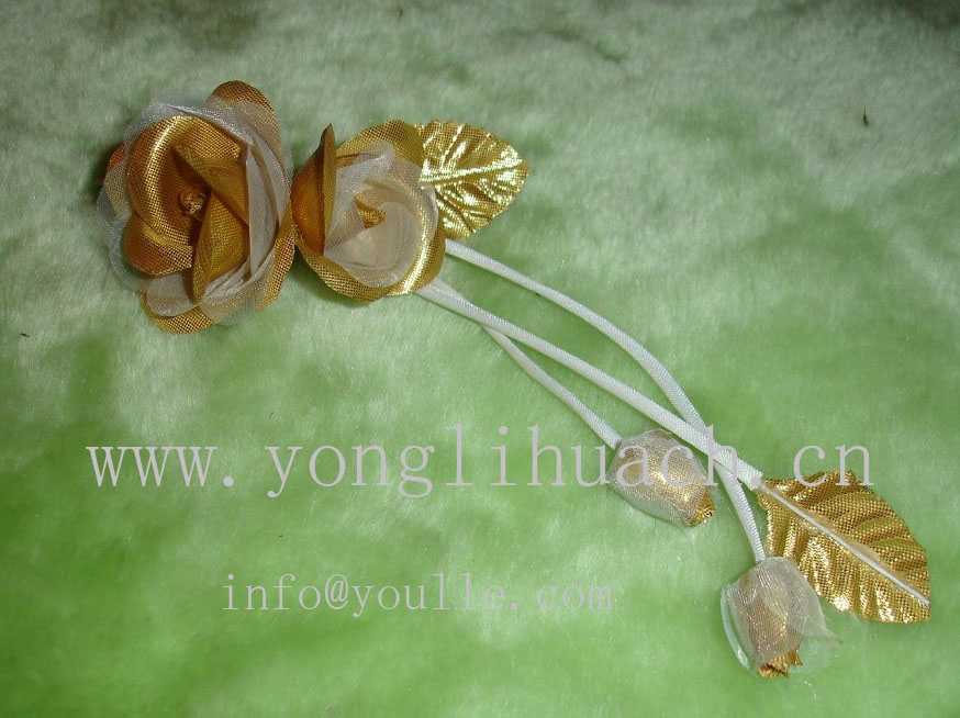 Golden Floral Rose With Stem