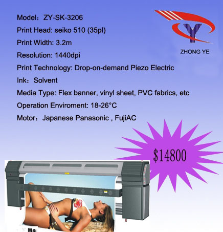 Sell 3.2m Solvent Printer ( Seiko 510 Print Head)