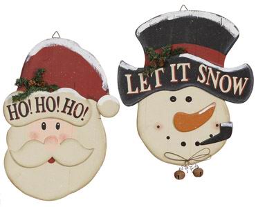 20 inchesh Santa/snowman Sign, A/2s