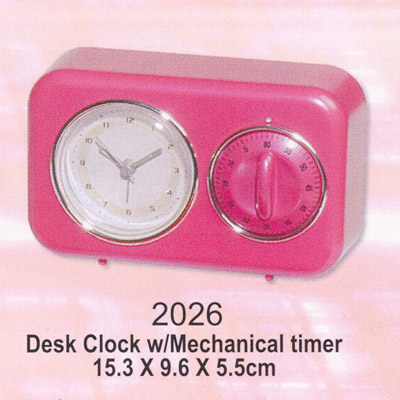 Desk Clock w/Mechanical Timer
