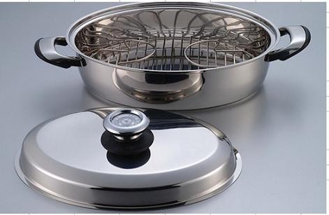 42cm Stainless Steel Oval Roaster With Thermo Knob