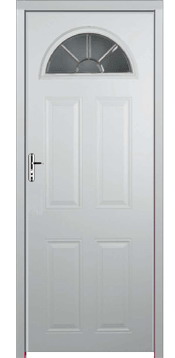 Fan Lite Glass Steel Door With Poly Foam Door Core