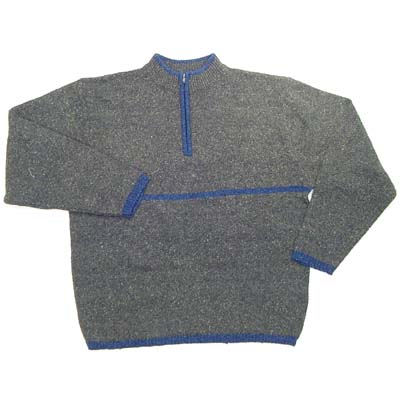 Men's Knitted Cotton / Acrylic Zip Front Jumper