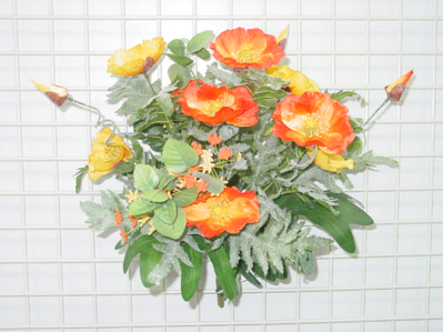 SILK CRINDLE POPPY BUSH X 15