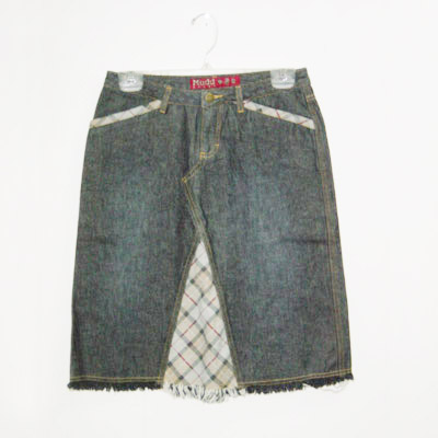 Ladies 98% cotton 2% spandex denim with print skirt