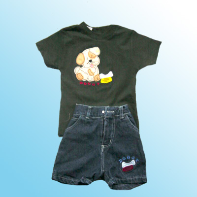 Children's t-shirt + denim shorts