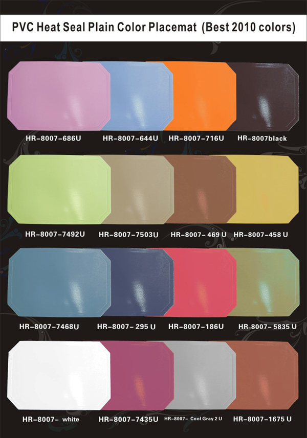 PVC Heat Seal Plain Color Placemat
