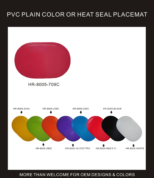 PVC PLAIN COLOR HEAT SEAL PLACEMAT