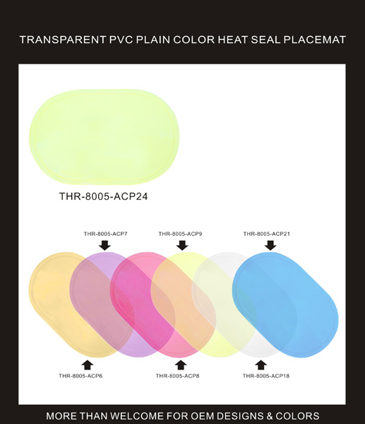 TRANSPARENT PVC PLAIN COLOR HEAT SEAL PLACEMAT