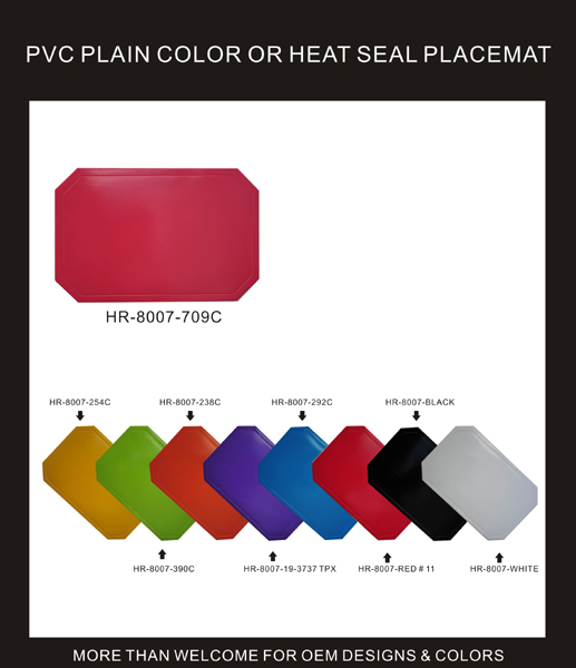 PVC PLAIN COLOR HEAT SEAL PLACEMAT