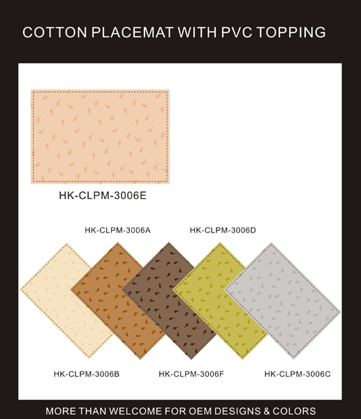 COTTON PLACEMAT WITH PVC TOPPING