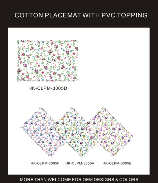 COTTON PLACEMAT WITH PVC TOPPING