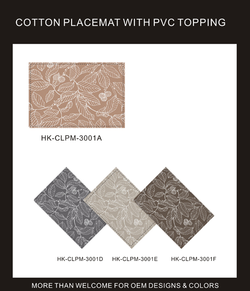 COTTON PLACEMAT WITH PVC TOPPING