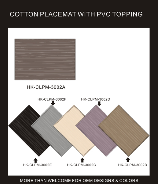 COTTON PLACEMAT WITH PVC TOPPING