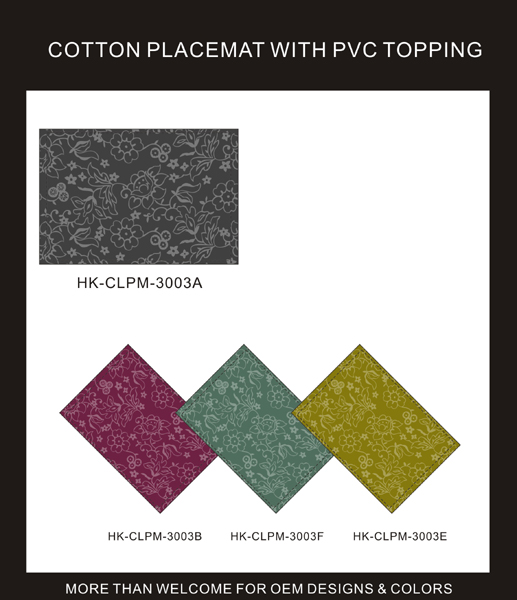 COTTON PLACEMAT WITH PVC TOPPING