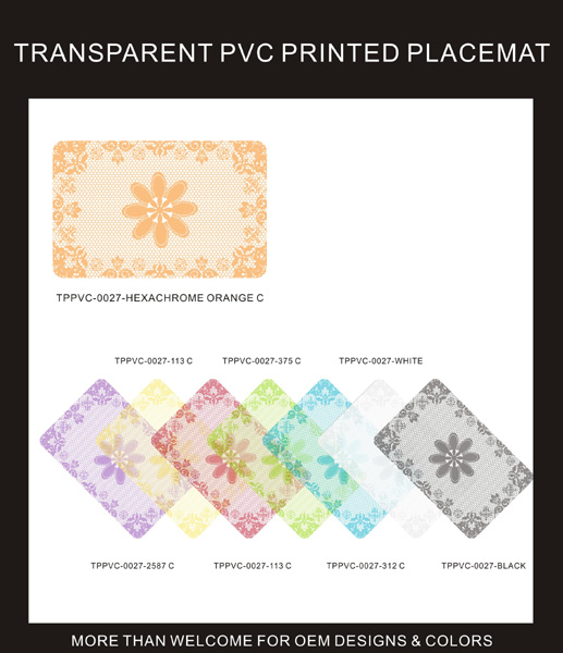 TRANSPARENT PVC PRINTED PLACEMA
