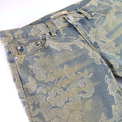 COTTON DENIM 3/1 + DISCHARGE PRINT