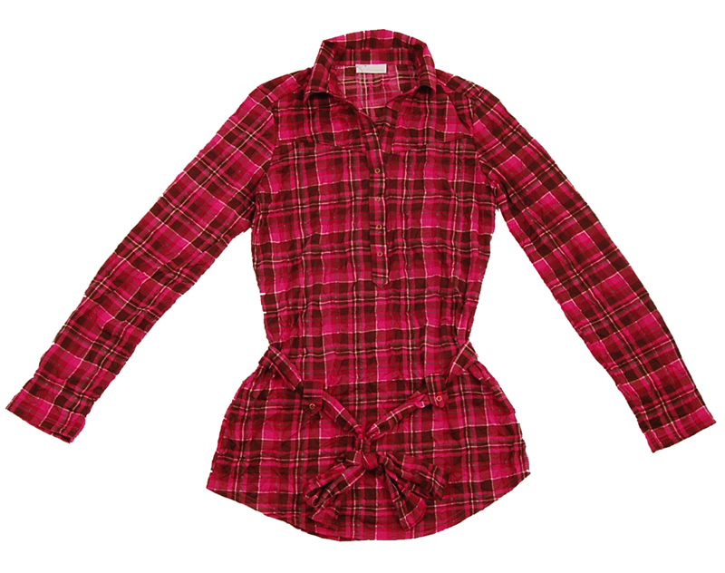 Knit Checked-printing Top