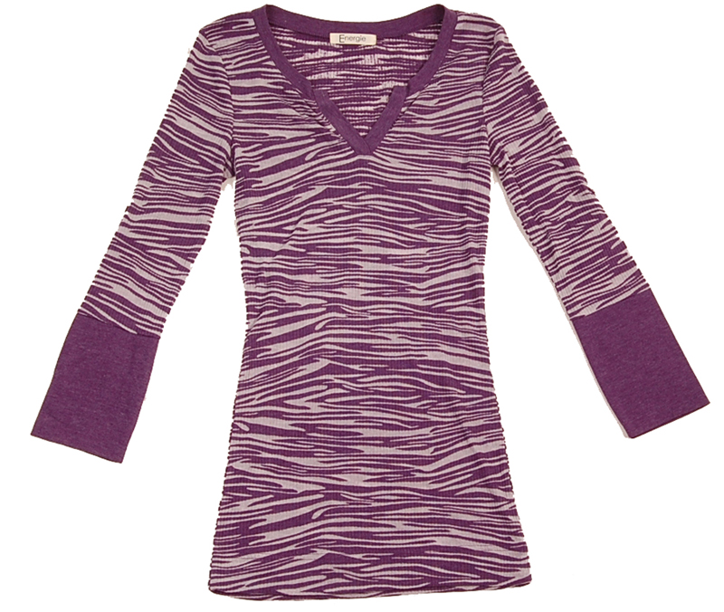 Knit V-neck Burnout Top