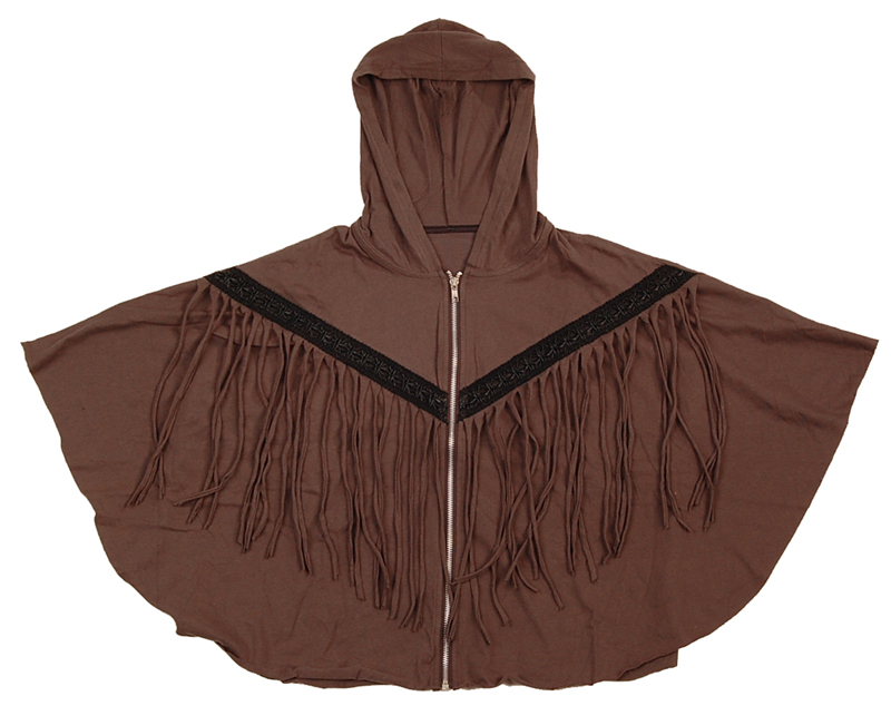 Knit Cape With Fringe Details