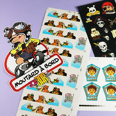 Stickers of different items