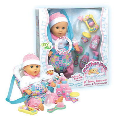 16 inches Talking Baby with Carrier (Stuff Body with PaPa MaMa voice)